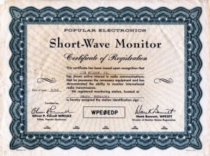 Short-Wave Monitor Certificate