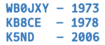 Call Signs 1973 to 2019