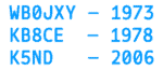 Call Signs 1973 to 2019A