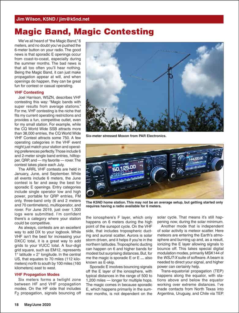 National Contest Journal — VHF Contesting K5ND