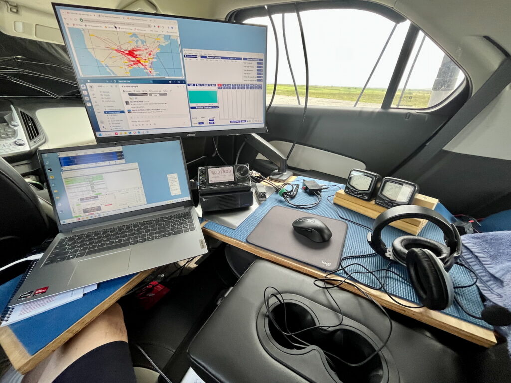 K5ND portable operating location - backseat of my car.