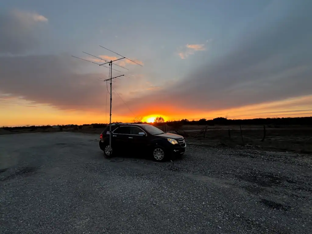 K5ND EM01 Sunset on Saturday in the ARRL January VHF Contest